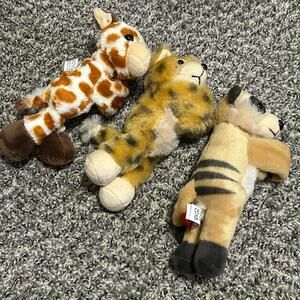 Wild Republic Bundle Lot of 3 Plush Stuffed Safari Animal Hugger Toys Giraffe